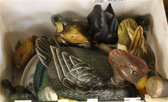 Quantity of wooden ducks